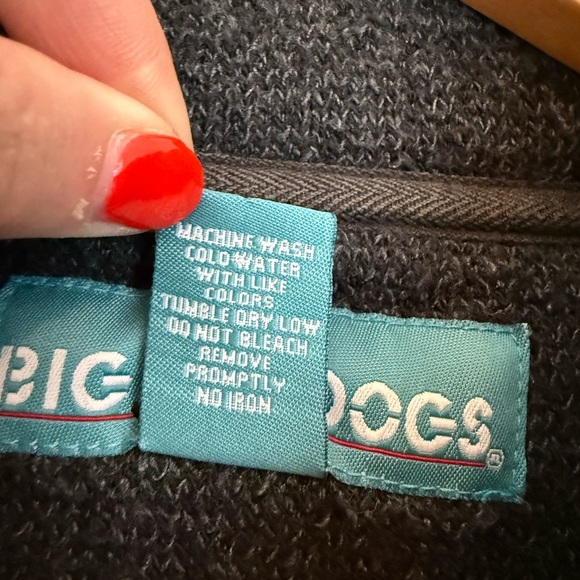 Vintage 90s Big Dogs Gray 1/4 Quarter Zip Mens L - Picture 4 of 10